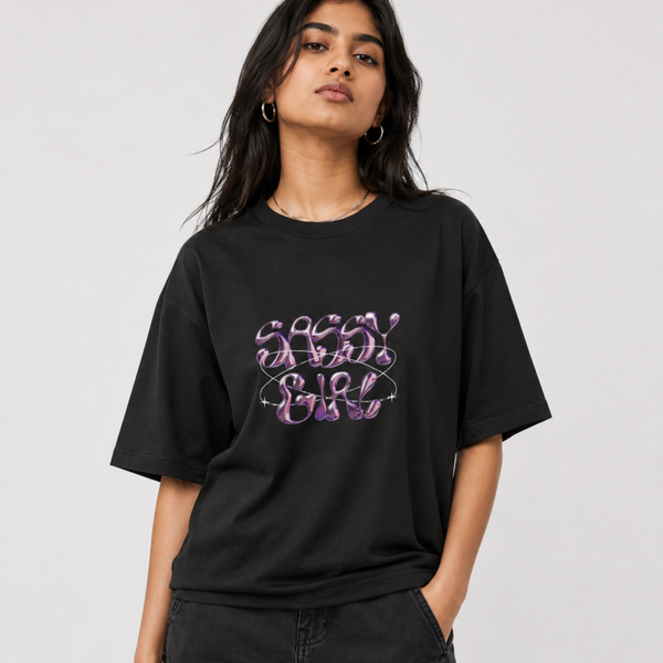 Girls Sassy Oversized Tee